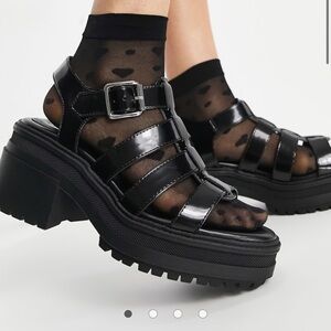 ASOS Design Chunky Mid Heeled Sandals Size 6